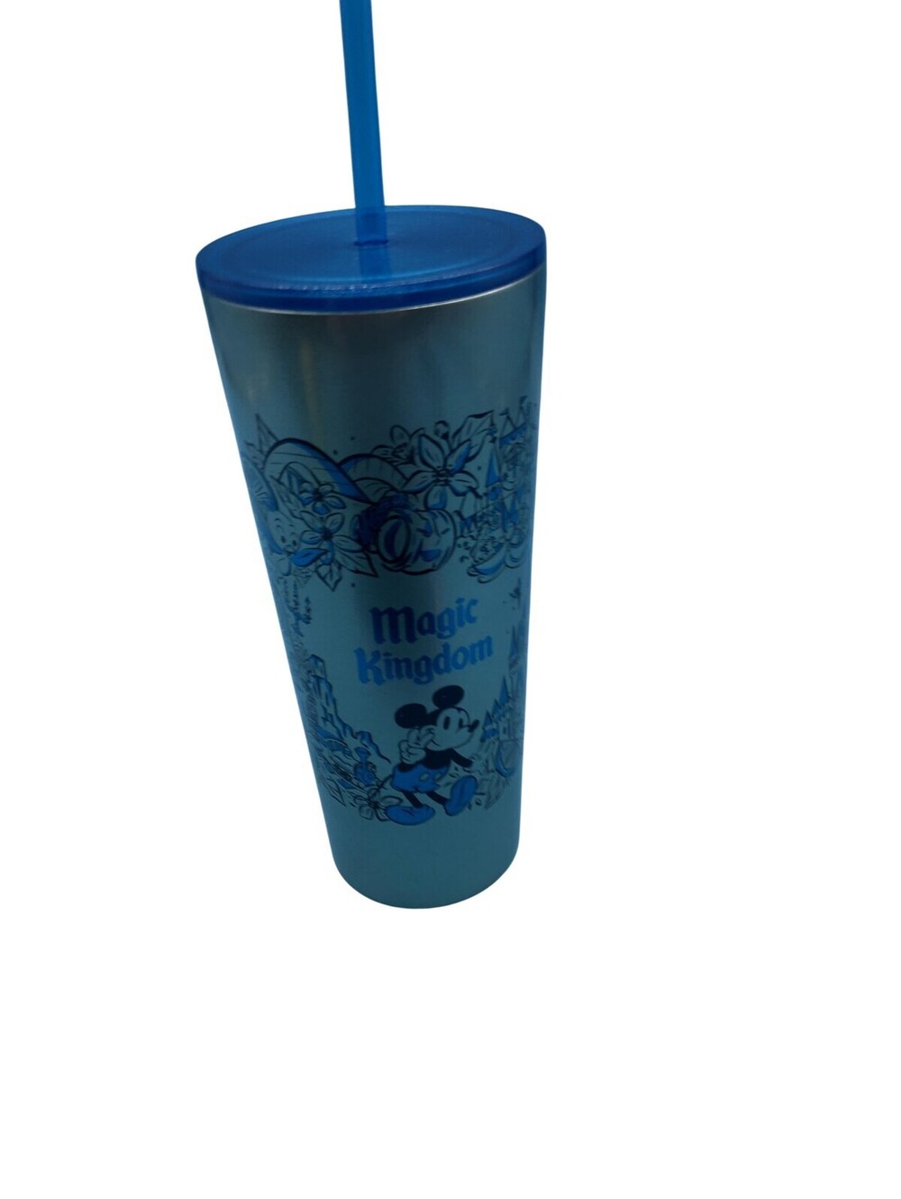 Starbucks Disney Magic Kingdom Tumbler Straw Silver Stainless Steel Mickey Mouse